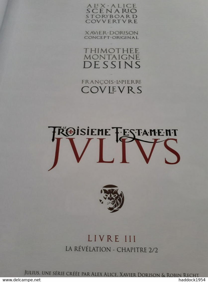 julius les 4 tomes le troisième testament ALEX ALICE XAVIER DORISON glénat 2010-2015