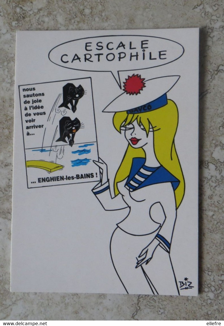 CPM Enghien Les Bains Festicart' 1989 - 1 ère Bourse De Collection Illustrateur BIZ - PIN UP Femme Marin - Bourses & Salons De Collections