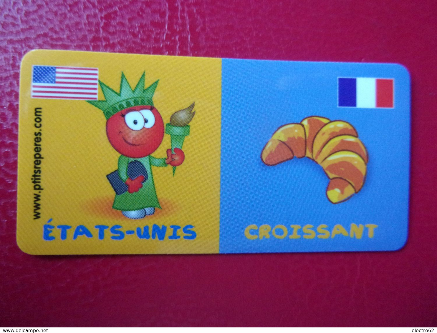 Magnet LECLERC Marque Repère Etats-Unis Croissant United States Vereinigte Staaten - Publicidad