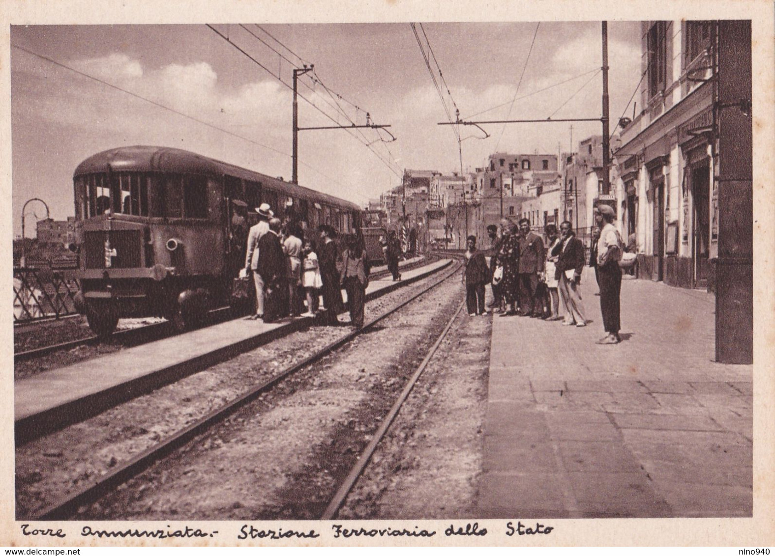 TORRE ANNUNZIATA  (NA) - Stazione Ferroviaria Dello Stato - F/G - N/V - Littorina - Animata - Torre Annunziata