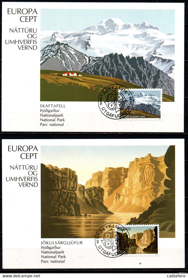 ISLANDA - 1986 - EUROPA UNITA - PARCHI NAZIONALI - Maximum Cards