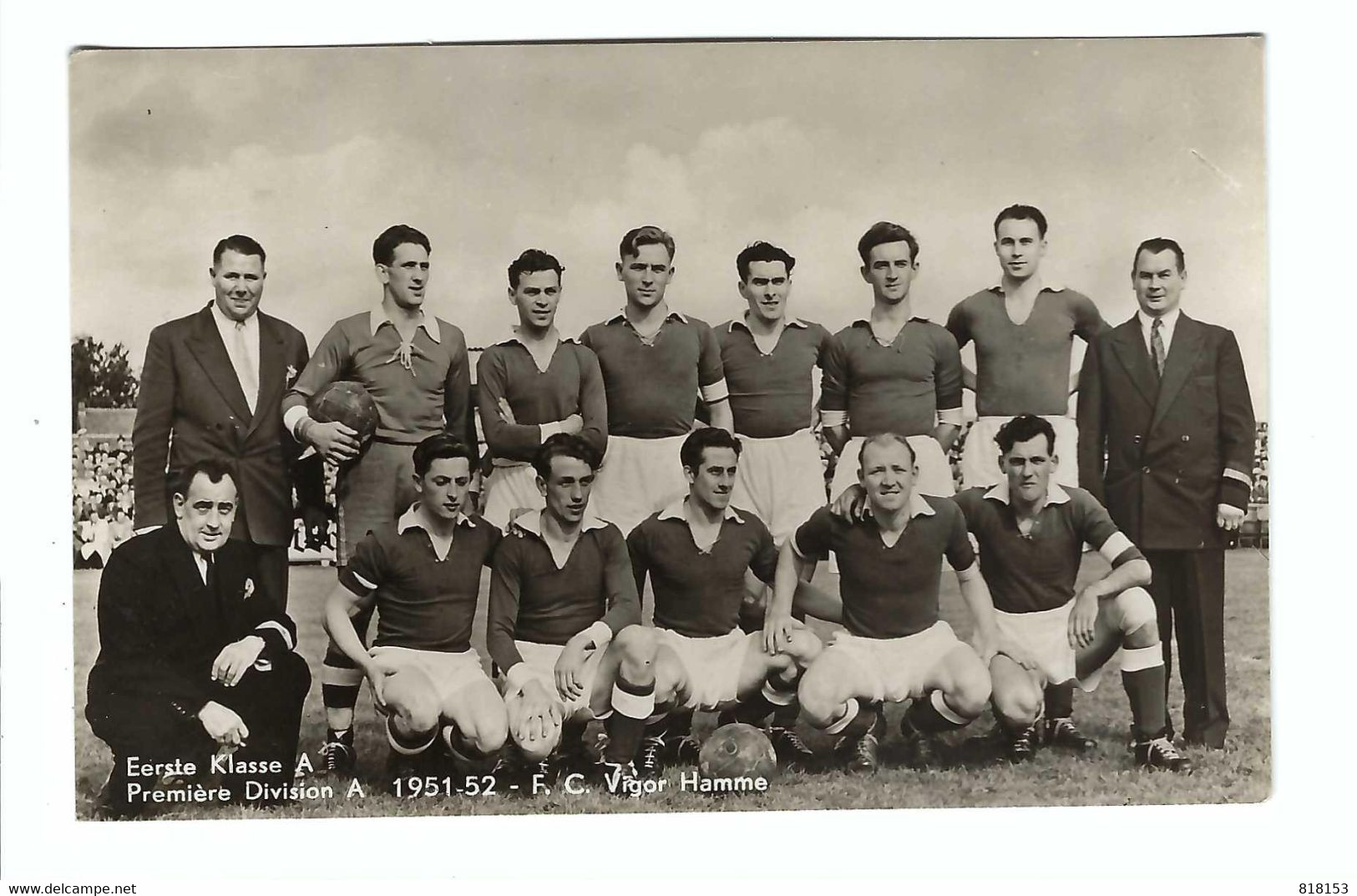 F C Vigor Hamme  Eerste Klasse A 1951-52  Foto Kaart - Hamme