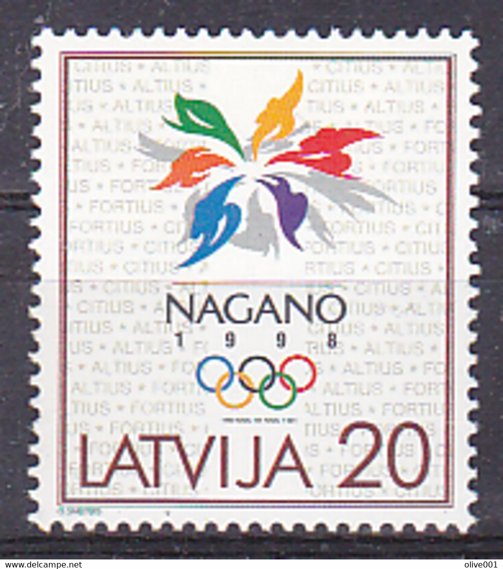 Timbres De Lettonie Des Jeux Olympique D'hiver De Nagano, De 1998 MI N° 474 MNH ** Départ 50% De La Cote - Invierno 1998: Nagano