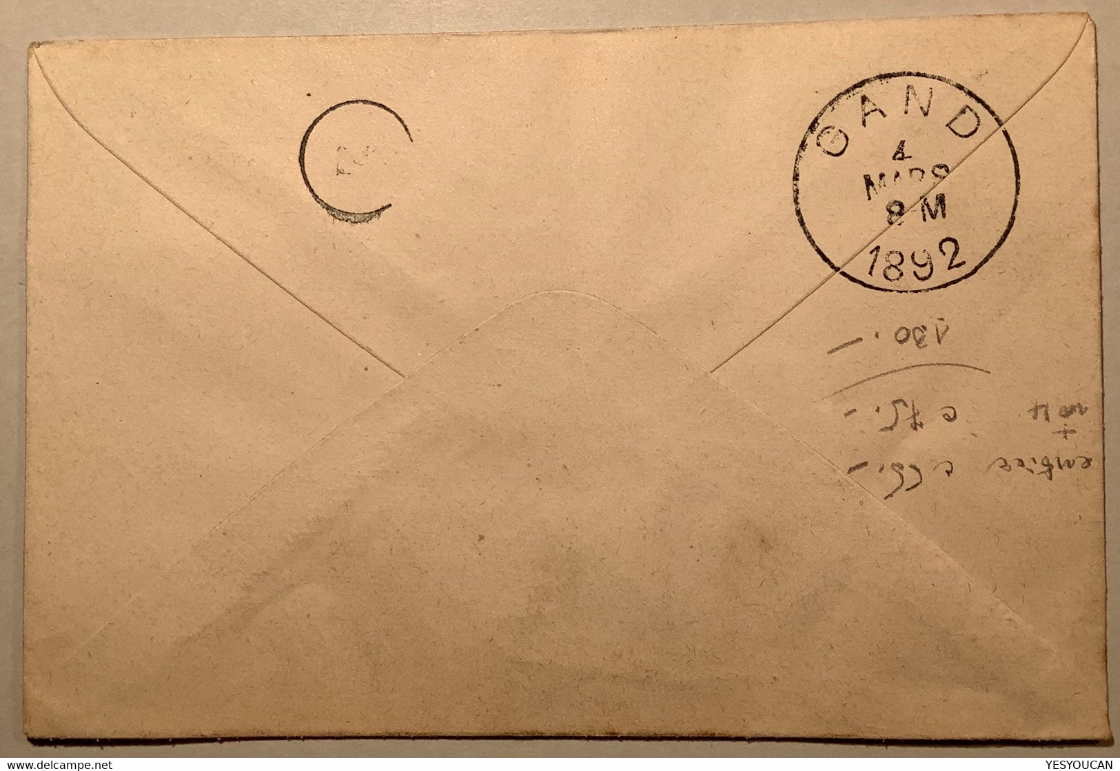 1892 AFFRANCHISSEMENT RARE Yv 4 (1885) Avec INTERPANNEAUX Sur Entier Postal 15c Charles III Monaco>Gand (lettre Cover - Briefe U. Dokumente