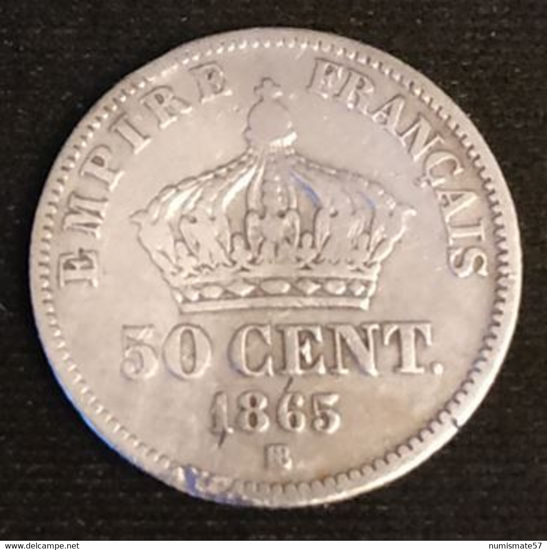 FRANCE - 50 CENTIMES 1865 BB - Napoléon III - Tête Laurée - Argent - Silver - Gad 417 - KM 814.2 - Sonstige & Ohne Zuordnung