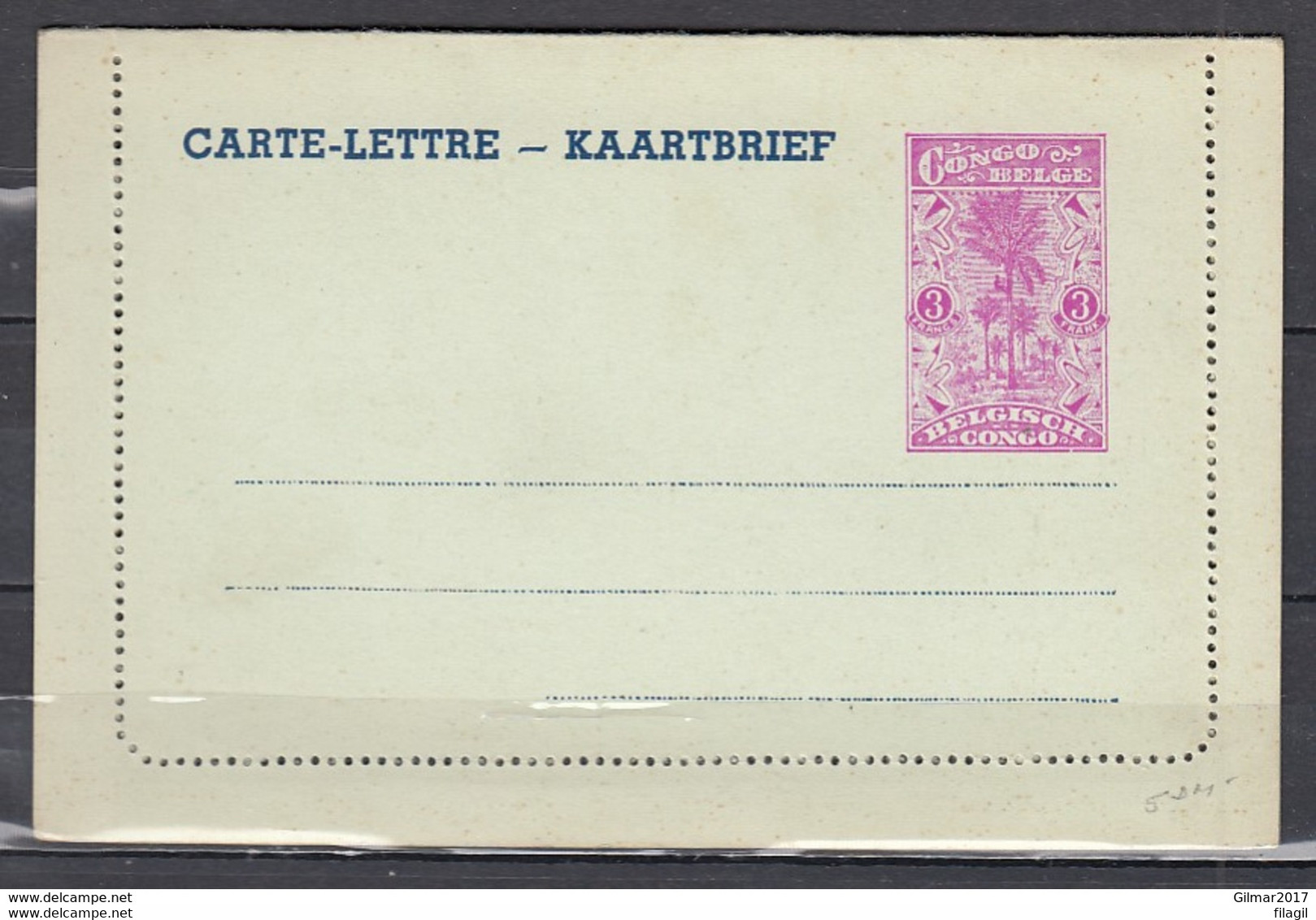 Kaartbrief Van Congo Belge - Briefe U. Dokumente