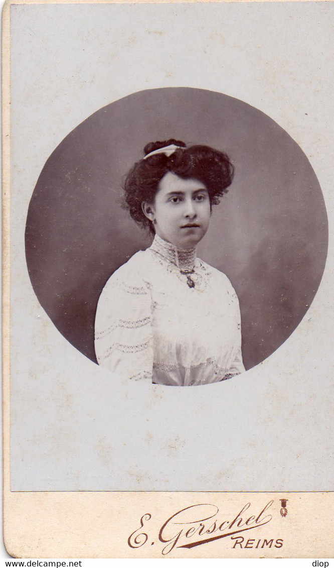 Carte De Visite Cdv, Gerschel Reims, Chignon Coiffure Mode Femme - Anonymous Persons