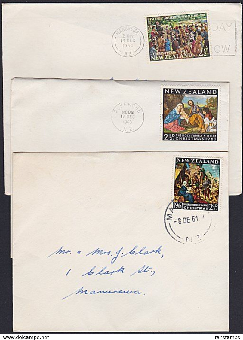 3 COMMERCIALLY USED EARLY CHRISTMAS  COVERS - Lettres & Documents