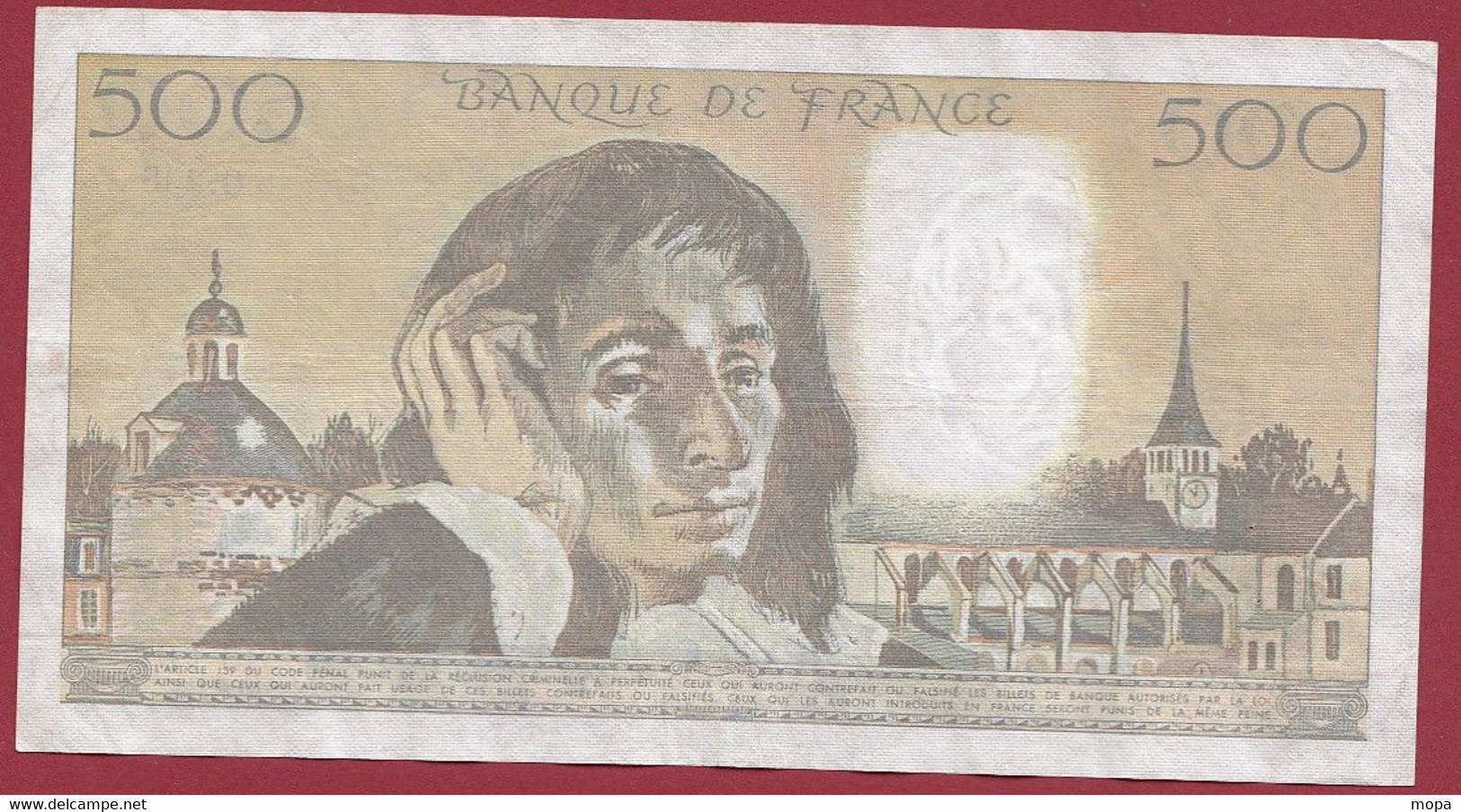 France 500 Francs "Pascal" Du 02/02/1989.K--ALPH.G.295 -- .dans L 'état (P.190) - 500 F 1968-1993 ''Pascal''