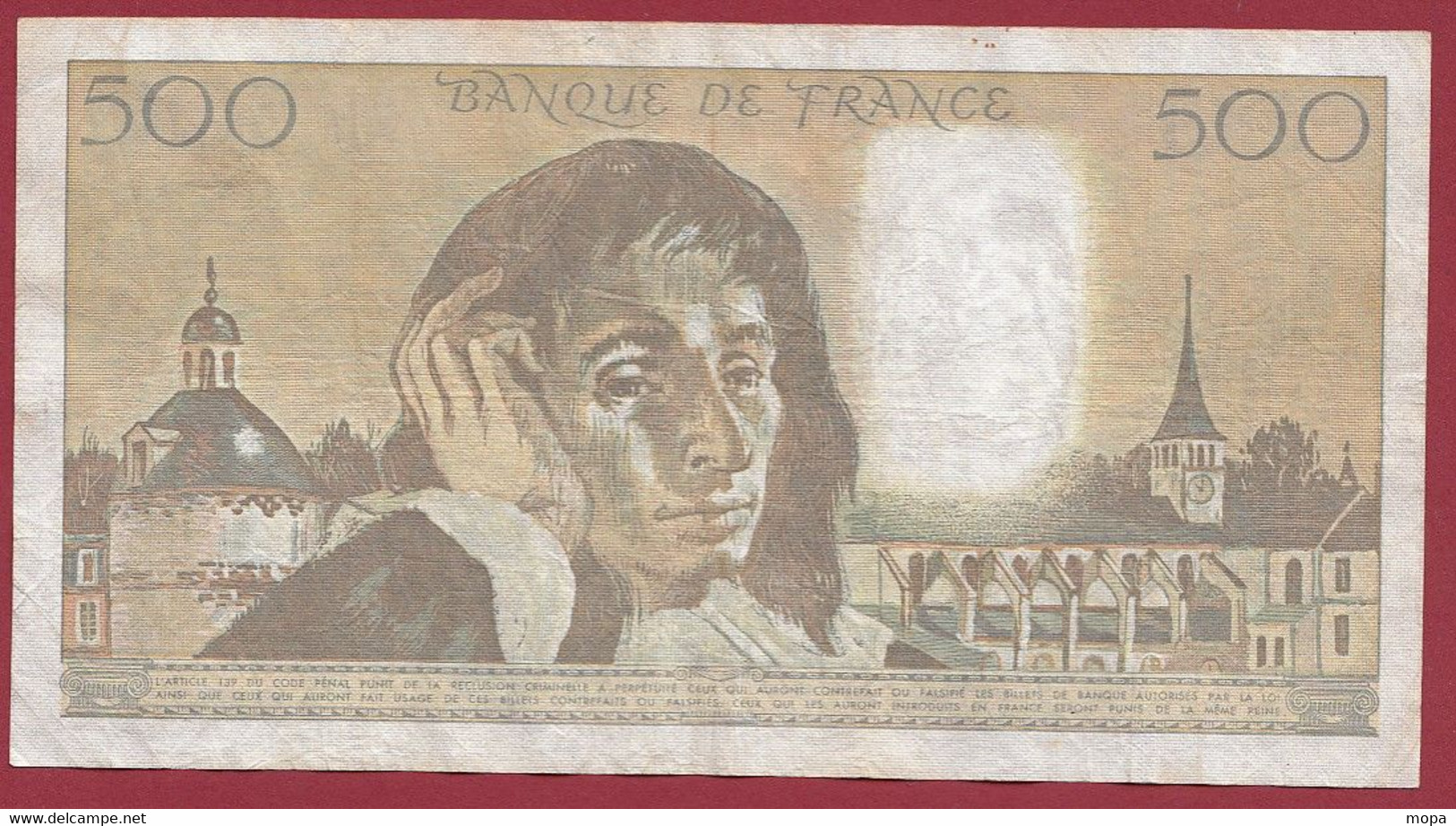 France 500 Francs "Pascal" Du 05/07/1990.B--ALPH.V.314 -- .dans L 'état (P.195) - 500 F 1968-1993 ''Pascal''