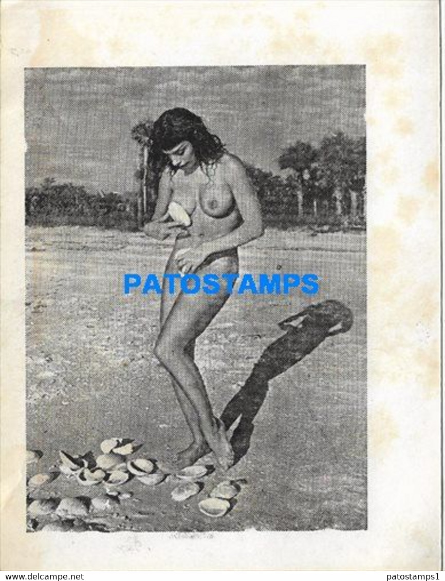169611 REAL PHOTO WOMAN NUDE SENSUAL EROTIC WITH SHELLS IN BEACH NO POSTAL POSTCARD - Fotografie