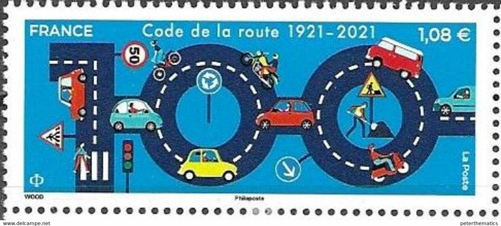 FRANCE, 2021, MNH, CARS, ROAD SAFETY, TRAFFIC CODE,1v - Voitures