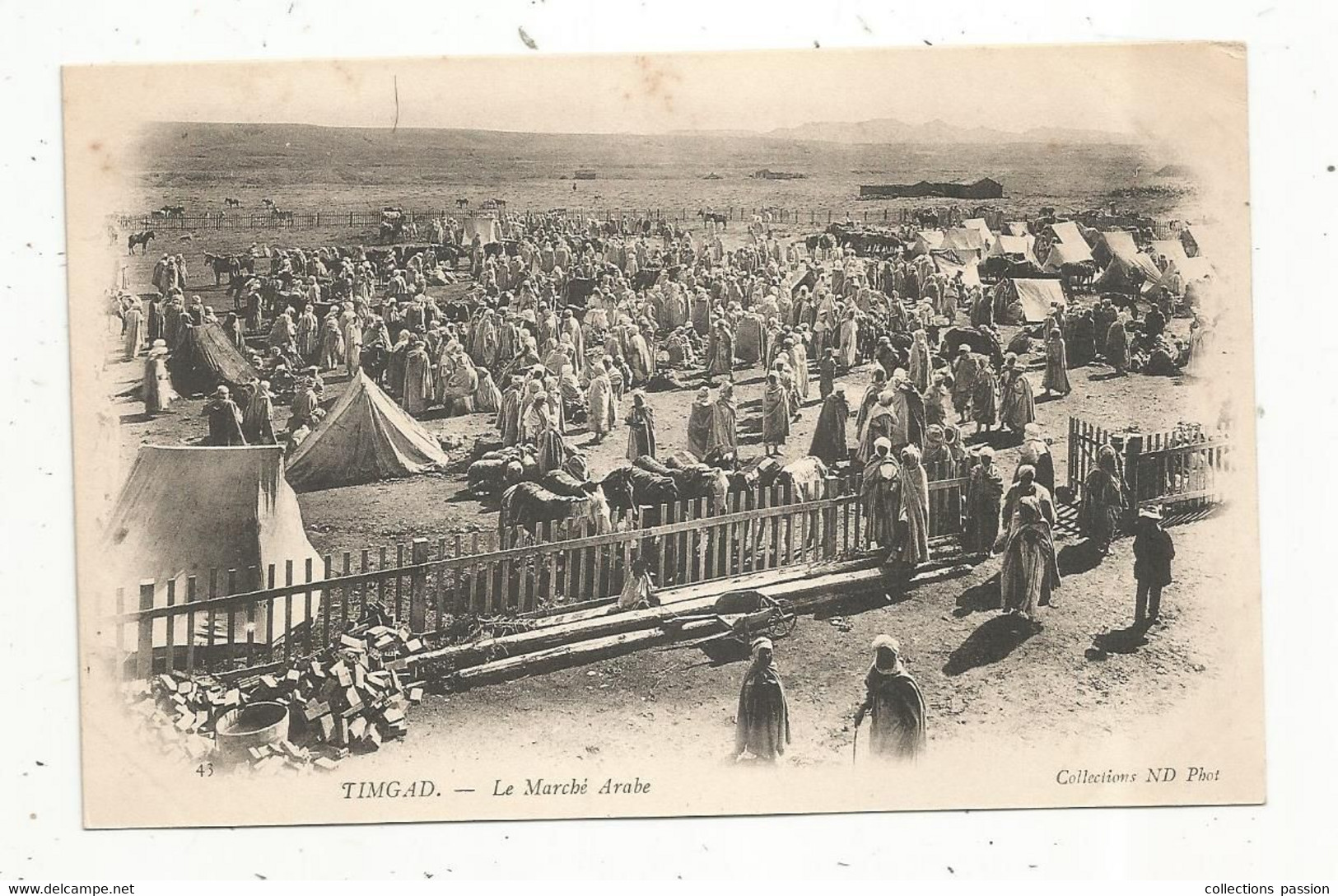 Cp , Commerce , Marché , LE MARCHE ARABE , Algérie , TIMGAD , Dos Simple , Vierge , Ed. Neurdein Frères - Marchés