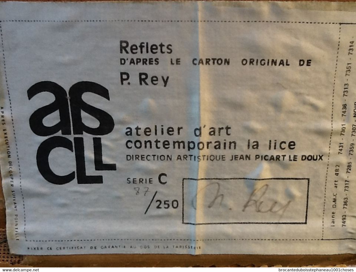 Art Contemporain Années 1960  Grande Tapisserie Intitulée  " Reflets " D' Après Le Carton Original De P. Rey (1936-2006) - Rugs, Carpets & Tapestry