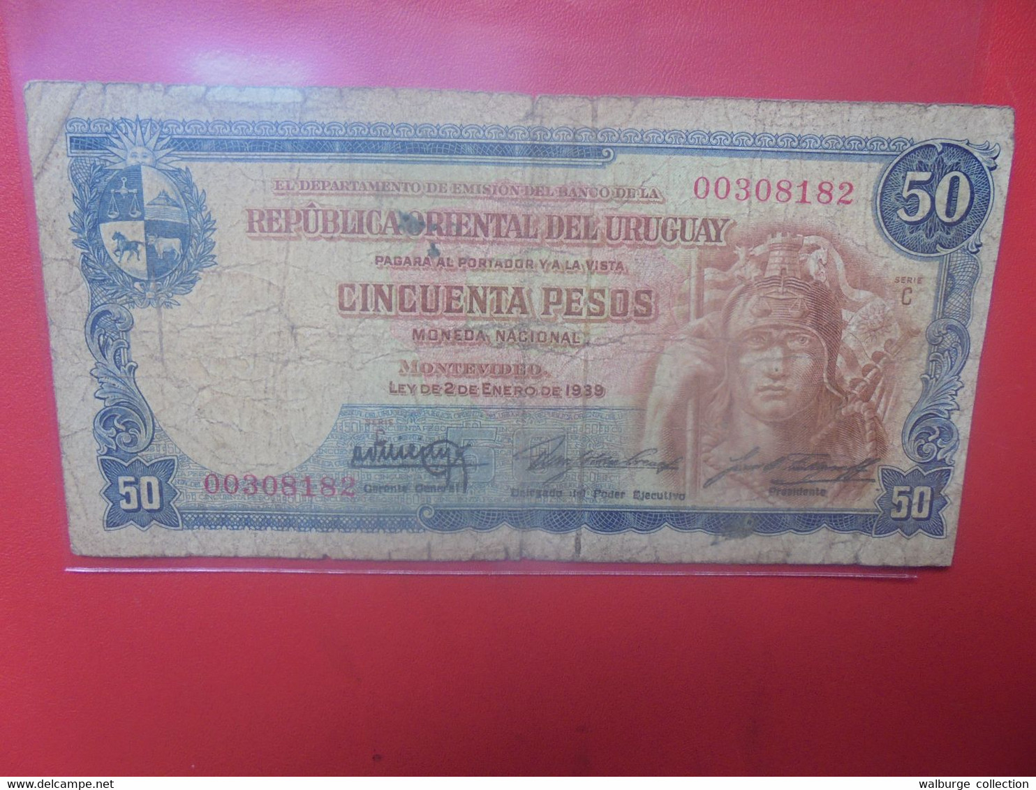 URUGUAY 50 PESOS 1939 Circuler - Uruguay