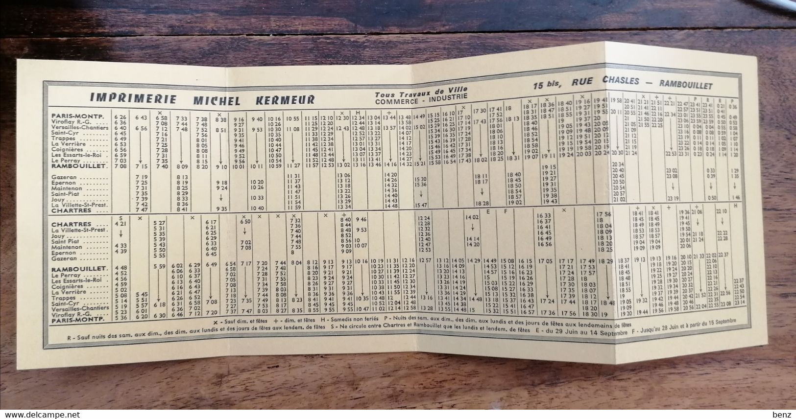 DEPLIANT HORAIRE SNCF JUIN 1969 NEUF PARIS-MONTPARNASSE RAMBOUILLET CHARTRES - Europe