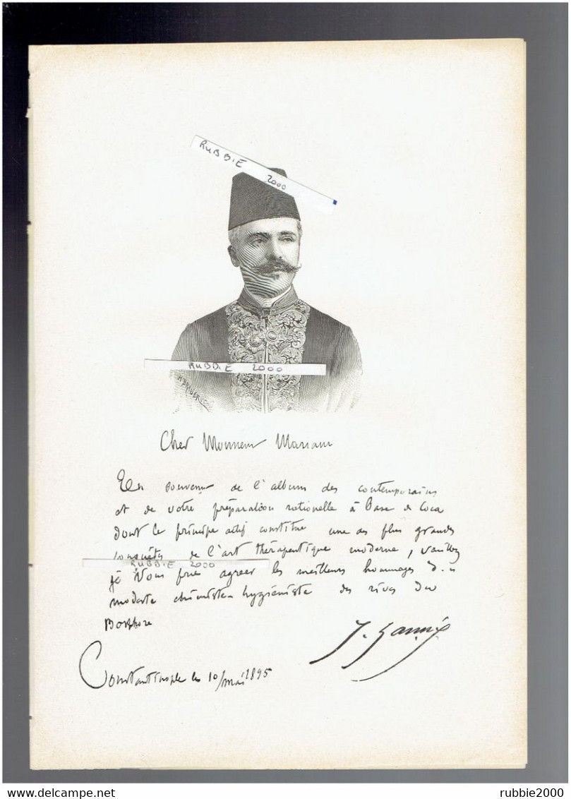 JOSEPH ZANNI 1855 1934 CONSTANTINOPLE ISTANBOUL TURQUIE CHIMISTE PHARMACIEN PORTRAIT AUTOGRAPHE BIOGRAPHIE ALBUM MARIANI - Historical Documents