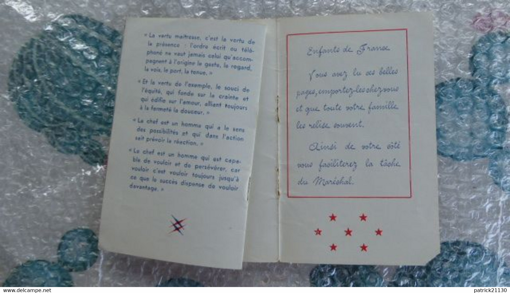 WW2 MARECHAL PETAIN AUX ENFANTS DE FRANCE - Frankrijk