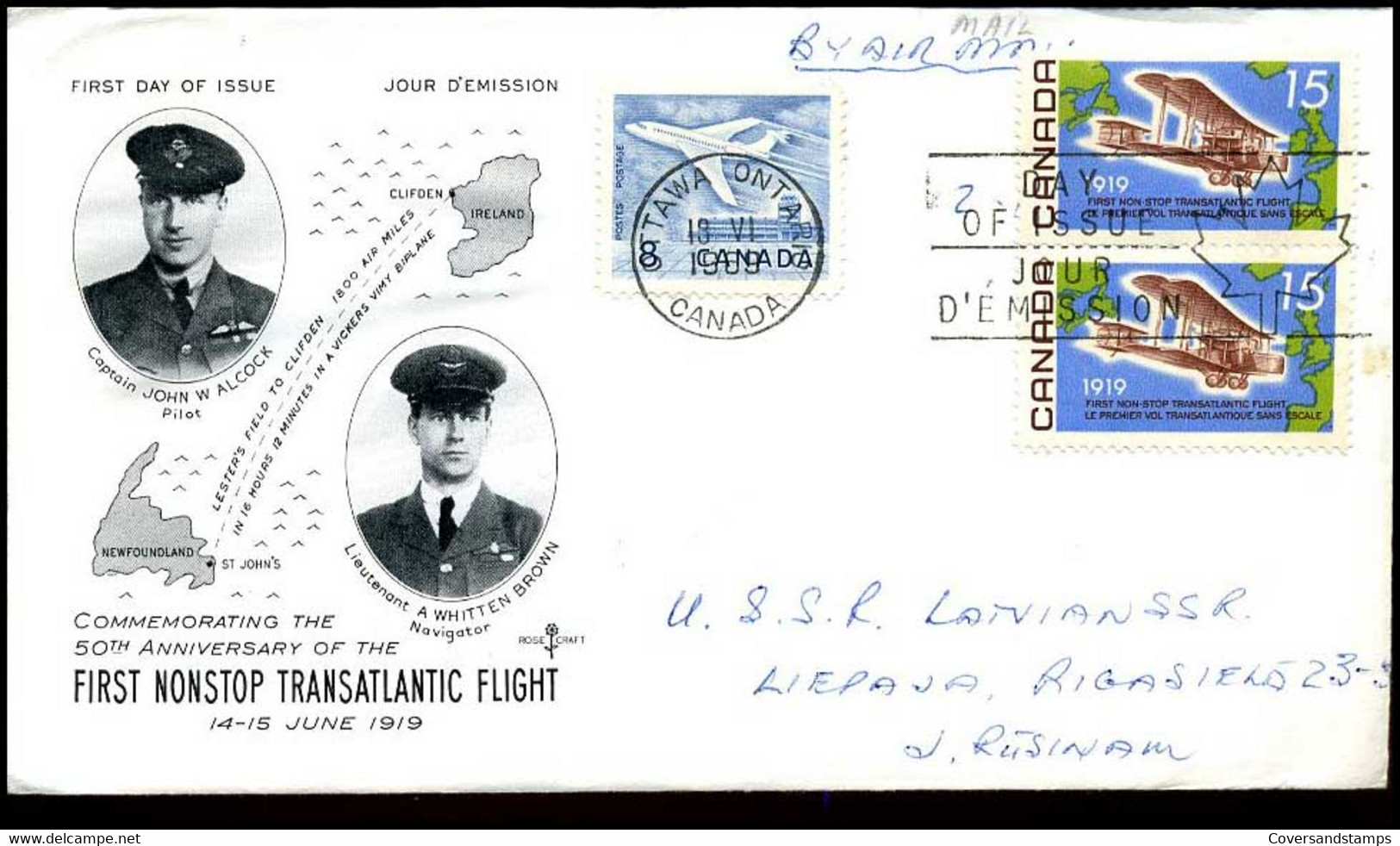 Canada - FDC - Commemorating The 50th Anniversary Of The First Nonstop Transatlantic Flight - 1961-1970