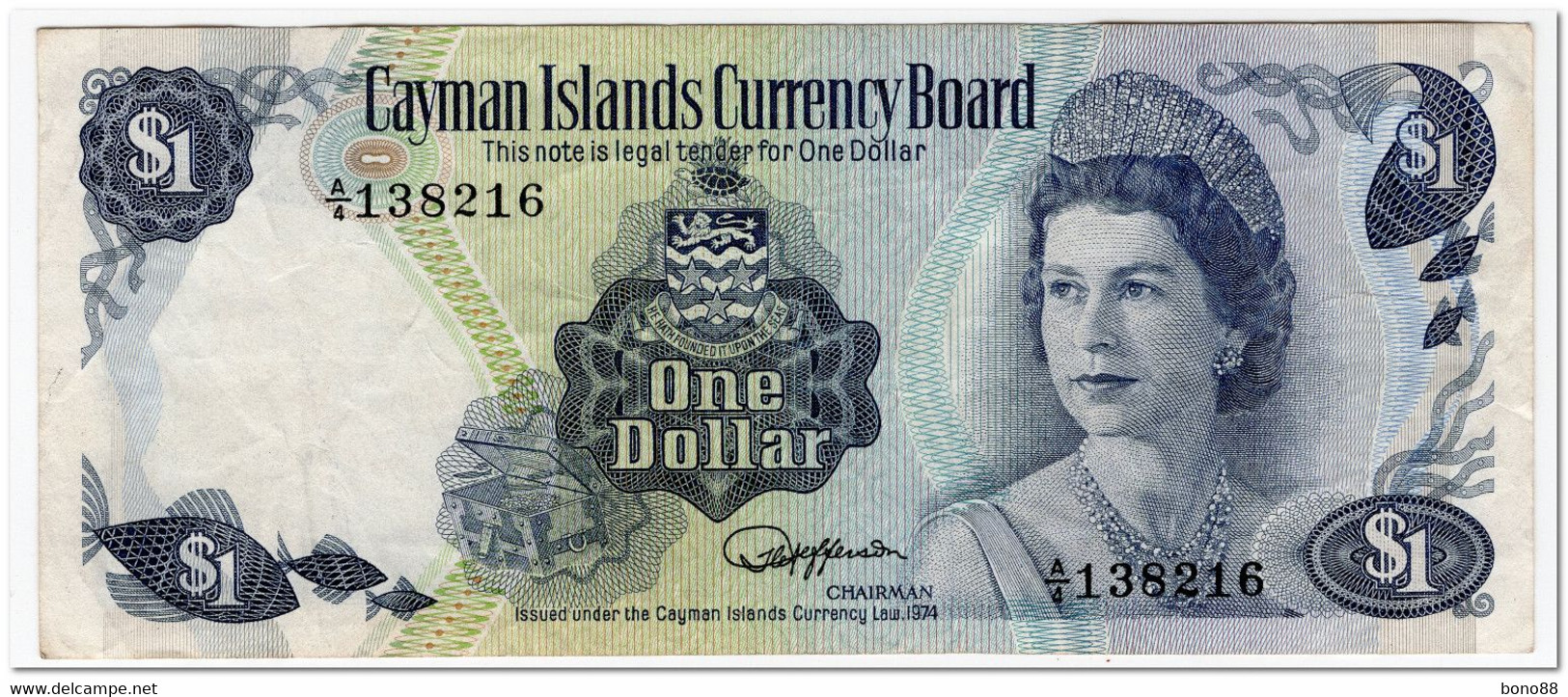 CAYMAN ISLANDS,1 DOLLAR,L.1974 (1985)P.5b,VF - Otros – América