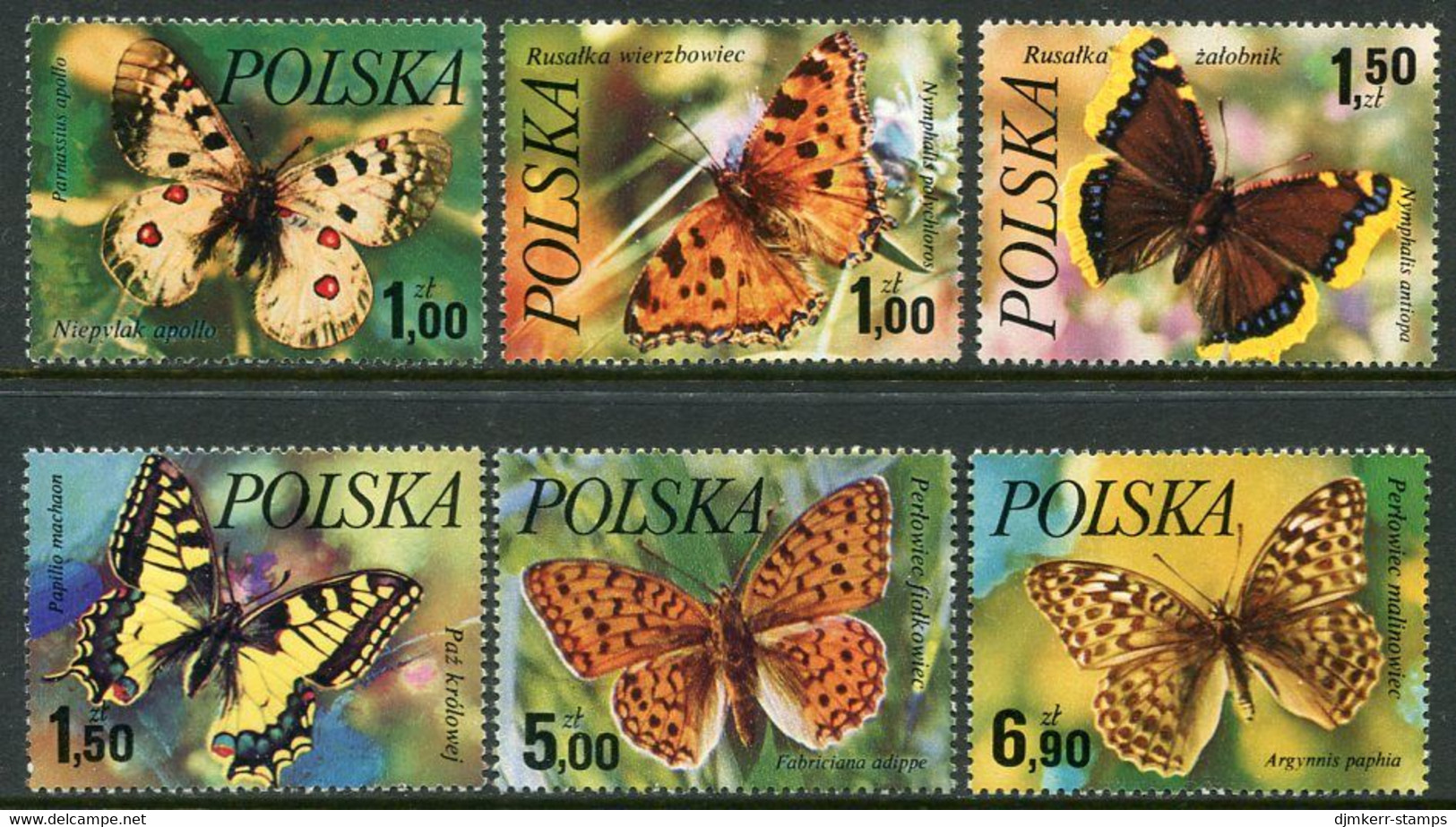 POLAND 1977 Butterflies MNH / **.  Michel 2516-21 - Neufs