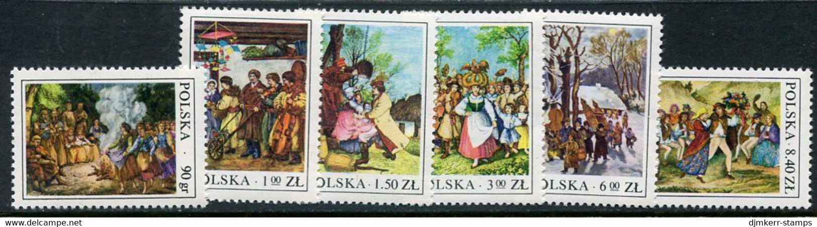 POLAND 1977 Folk Customs MNH / **.  Michel 2509-14 - Unused Stamps