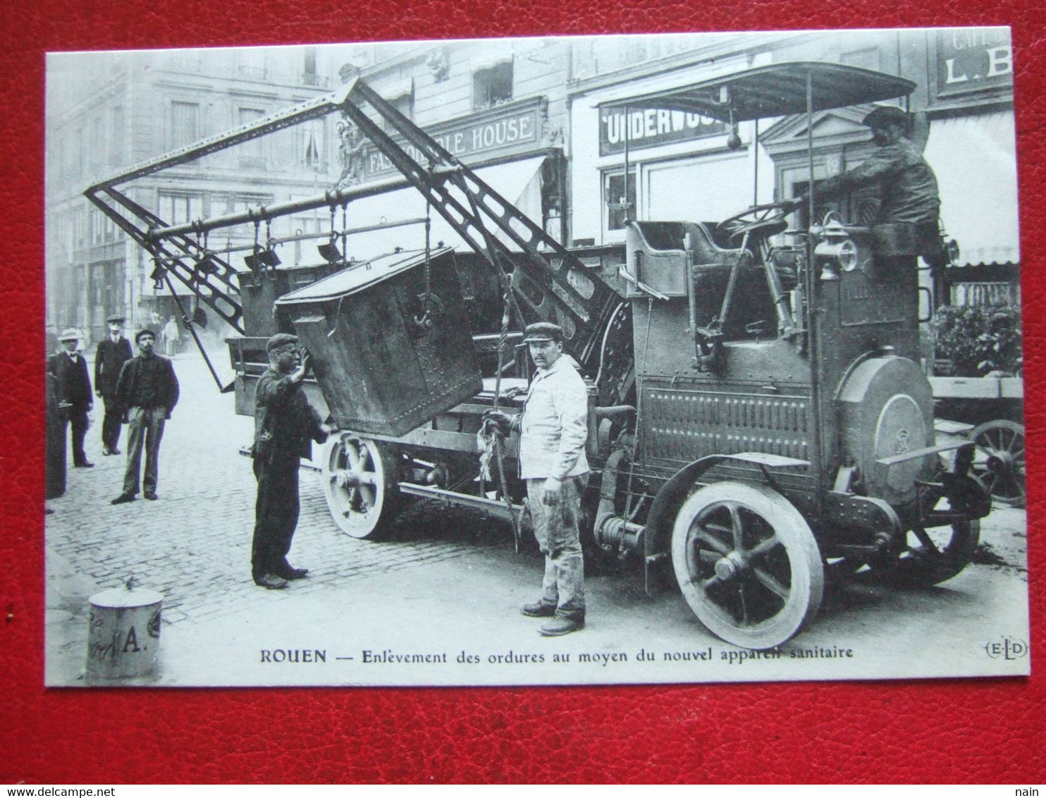 76 - ROUEN - " ENLEVEMENT DES ORDURES MENAGERES AU MOYEN DU NOUVEL APPAREIL SANITAIRE  " 1er AVRIL 1912 " - TRES RARE " - Rouen