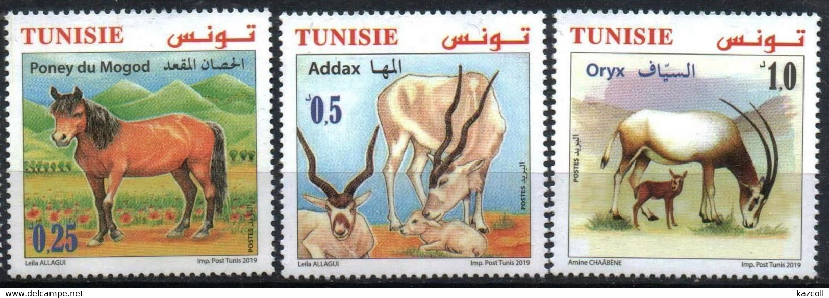 Tunisia 2019. Animals In Danger Of Extinction In Tunisia. Fauna. MNH - Tunisie (1956-...)