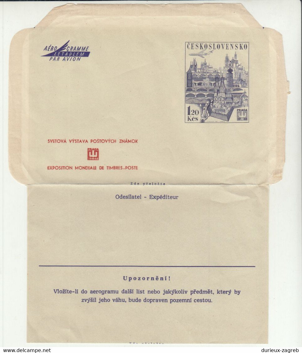 Czechoslovakia Postal Stationery Aerogramme Not Posted B210901 - Aerogrammi