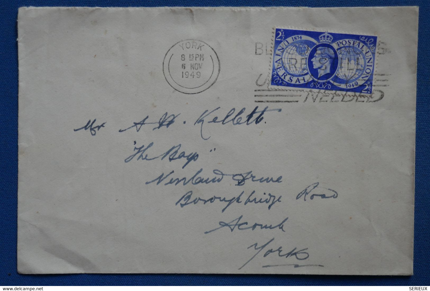 AA10 GRANDE BRETAGNE BELLE LETTRE  1949   YORK+ AFFRANCH. INTERESSANT - Storia Postale