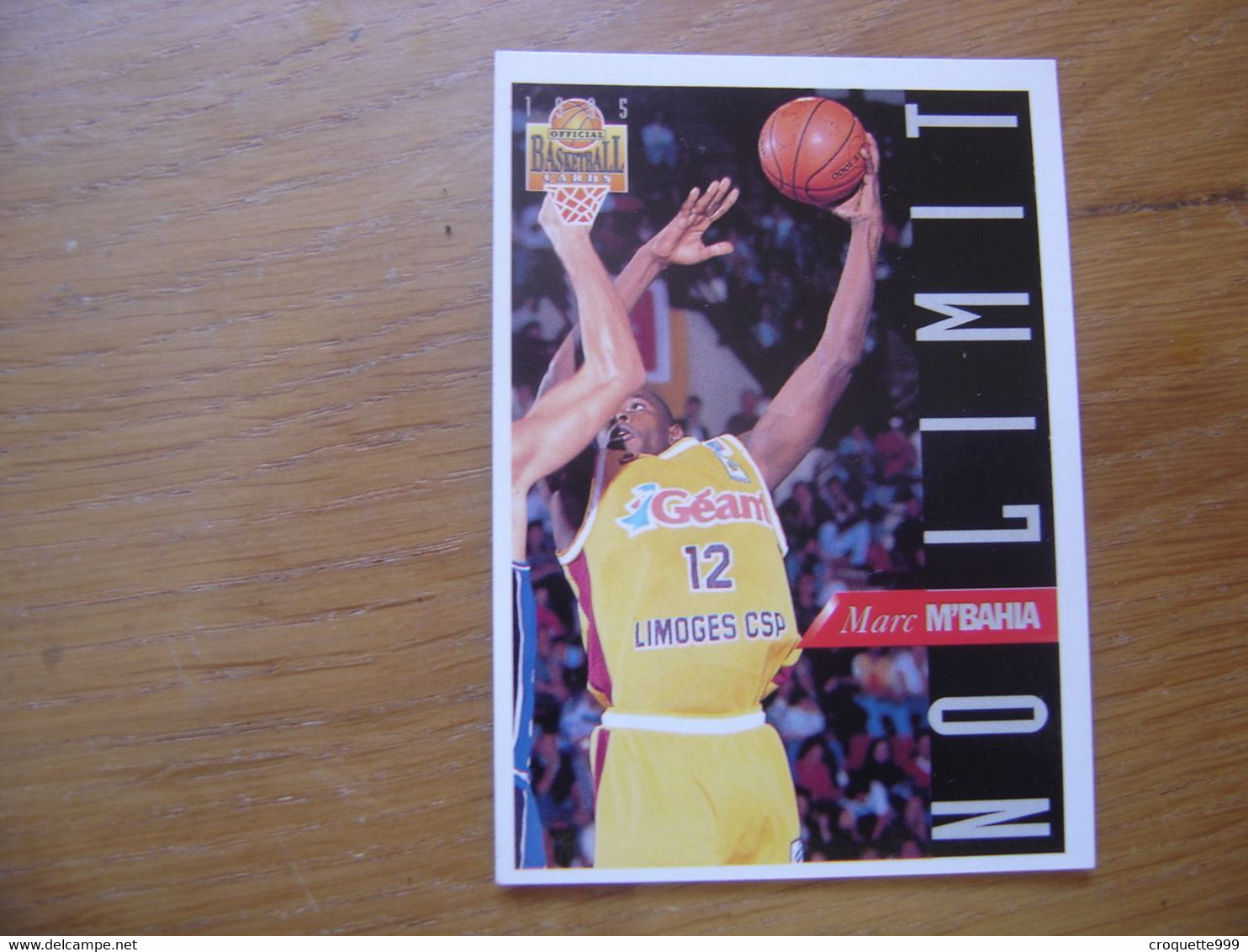 1995 Carte Basketball Panini MARC M'BAHIA No Limit FFBB Basket - Altri & Non Classificati