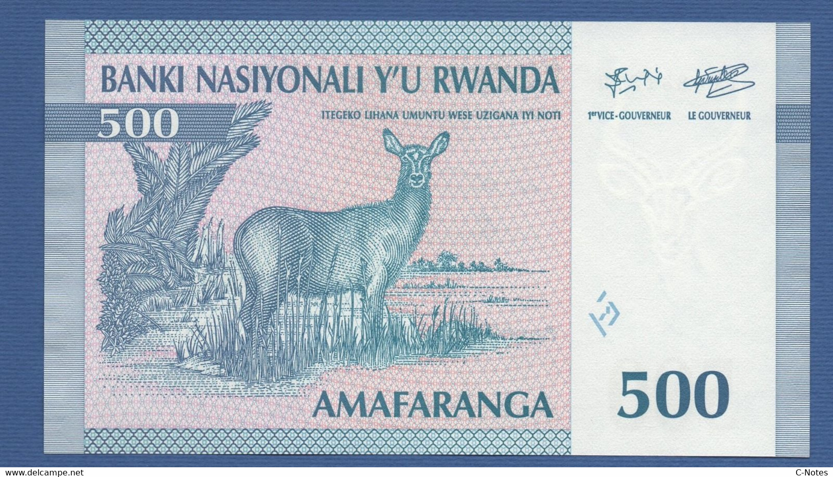 RWANDA - P.23 – 500 FRANCS 01.12.1994  UNC  Serie AA0881279 - Rwanda