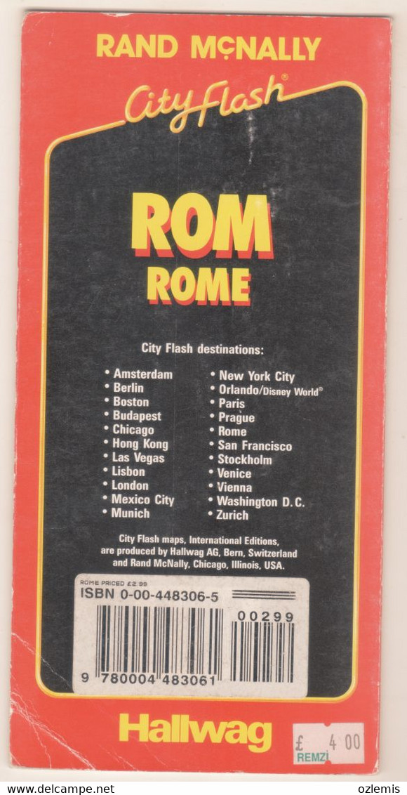 RAND MCNALLY ,CITY FLASH ,ROMA  ,INTERNATIONAL EDITION - Mappemondes