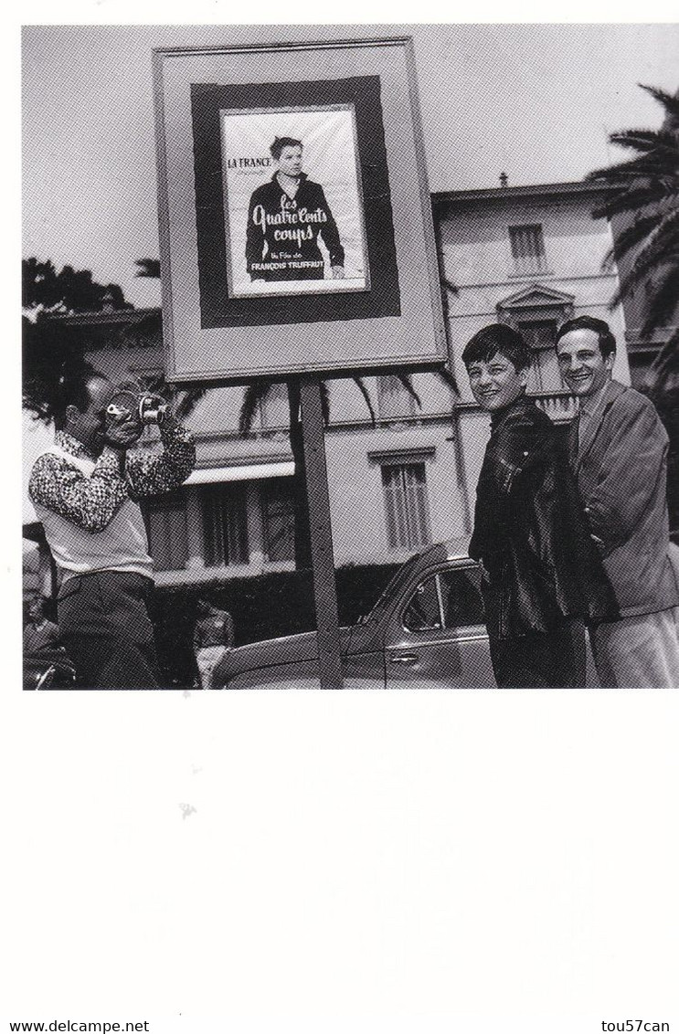 JEAN PIERRE LEAUD ET FRANCOIS TRUFFAUT - FESTIVAL DE CANNES 1959 - CARTE. - Attori