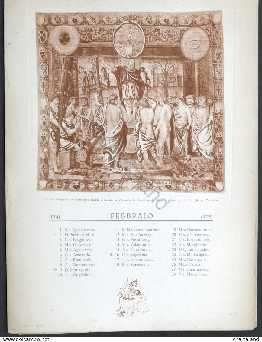 Calendario Per L'Anno 1941 - Arazzi Disegnati Da Bartolomeo Suardi - Other & Unclassified