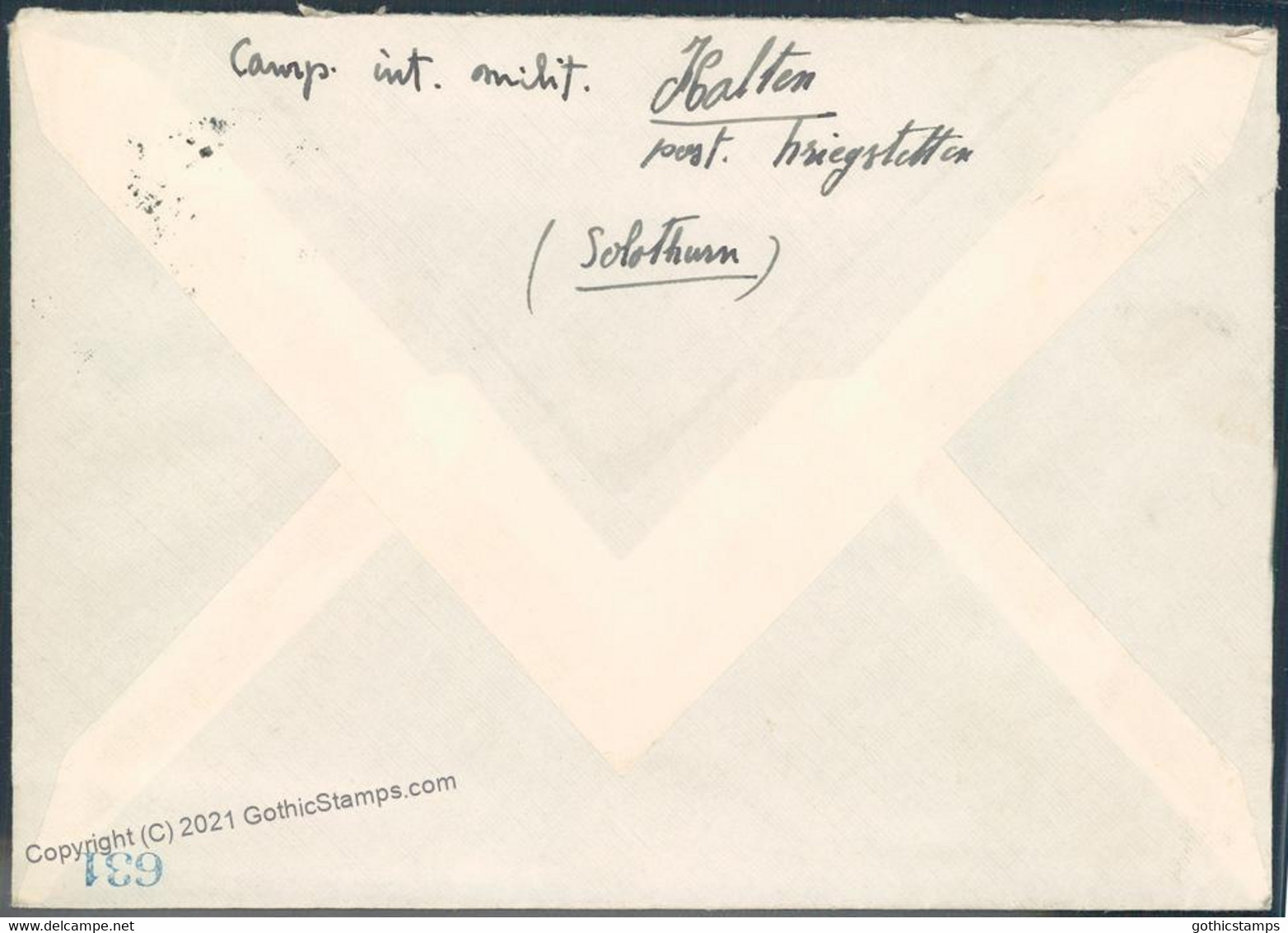 Switzerland WWII Internee Camp Kriegstettin Prisoner Cover Censored G53810 - Autres & Non Classés