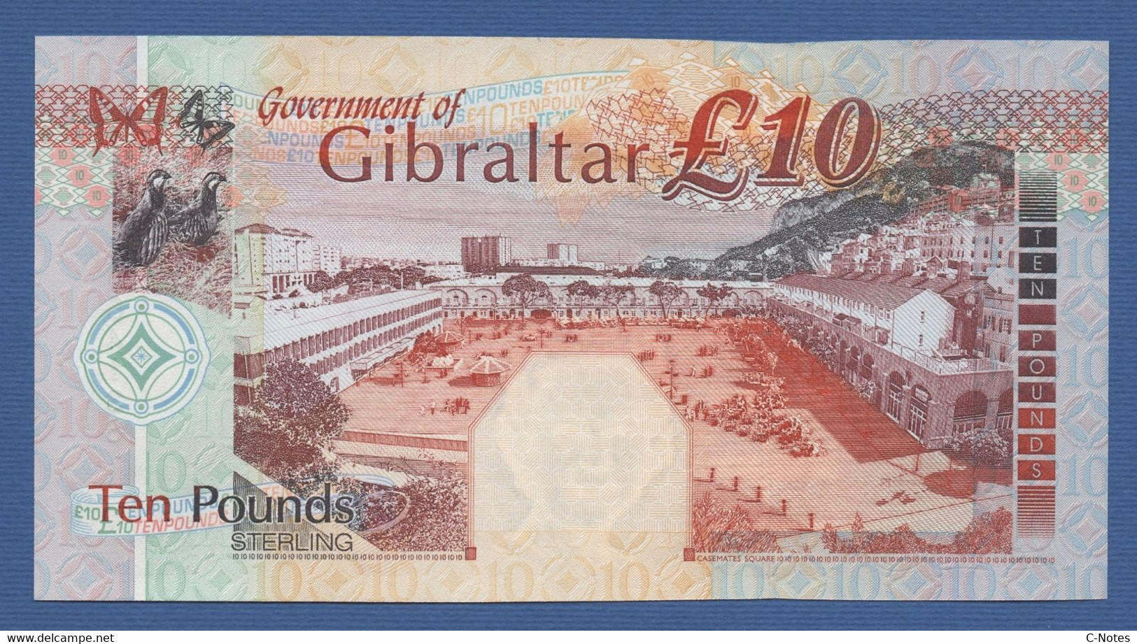 GIBRALTAR - P.30 – 10 Pounds 10.09.2002 UNC Serie B004136 - Gibilterra