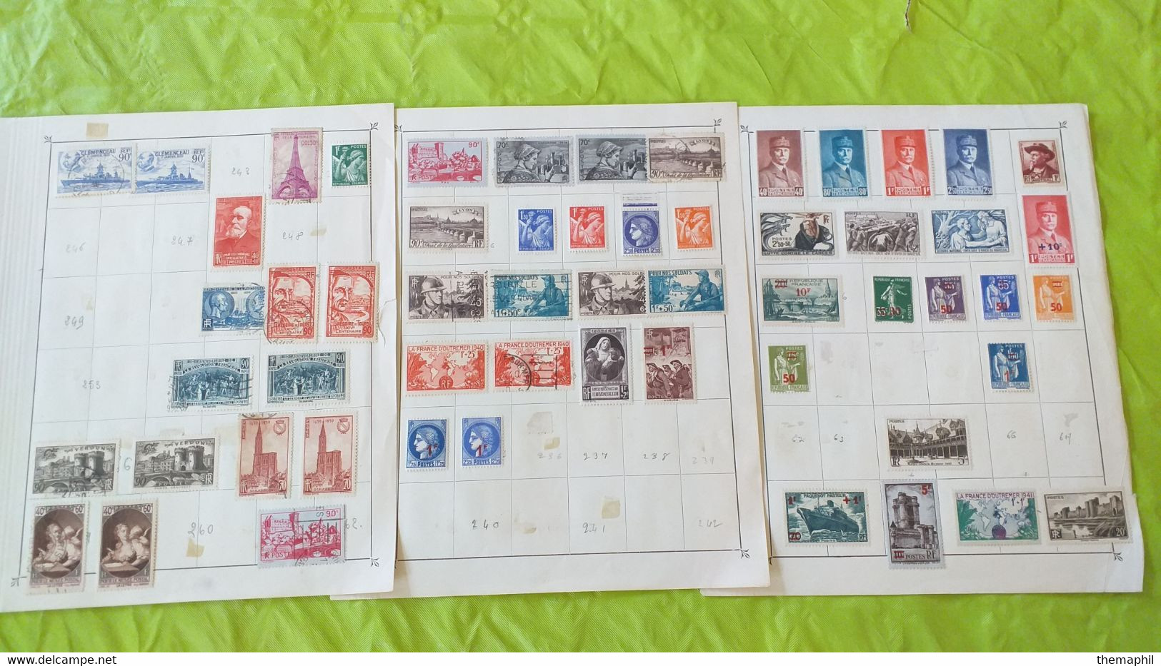 lots TH 721 FRANCE collection divers sur page d'albums neufs x ou obl.