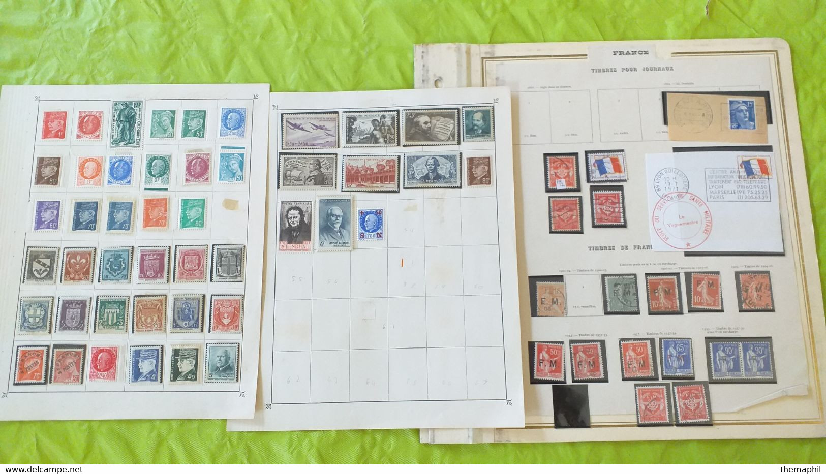 lots TH 721 FRANCE collection divers sur page d'albums neufs x ou obl.