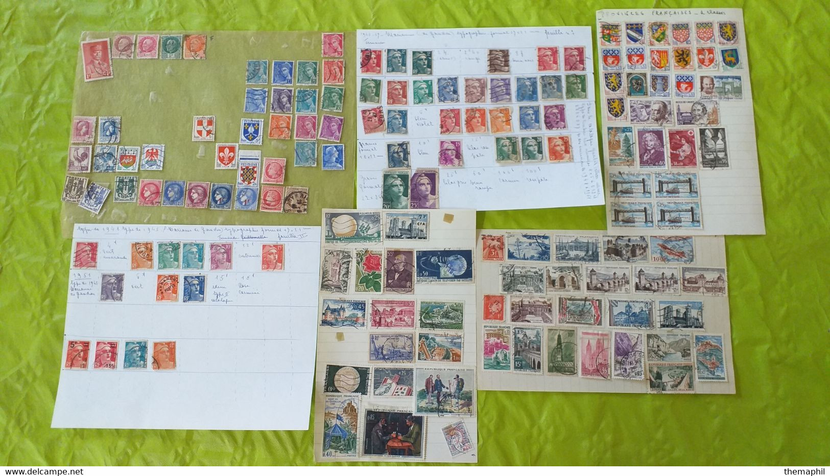 lots TH 721 FRANCE collection divers sur page d'albums neufs x ou obl.