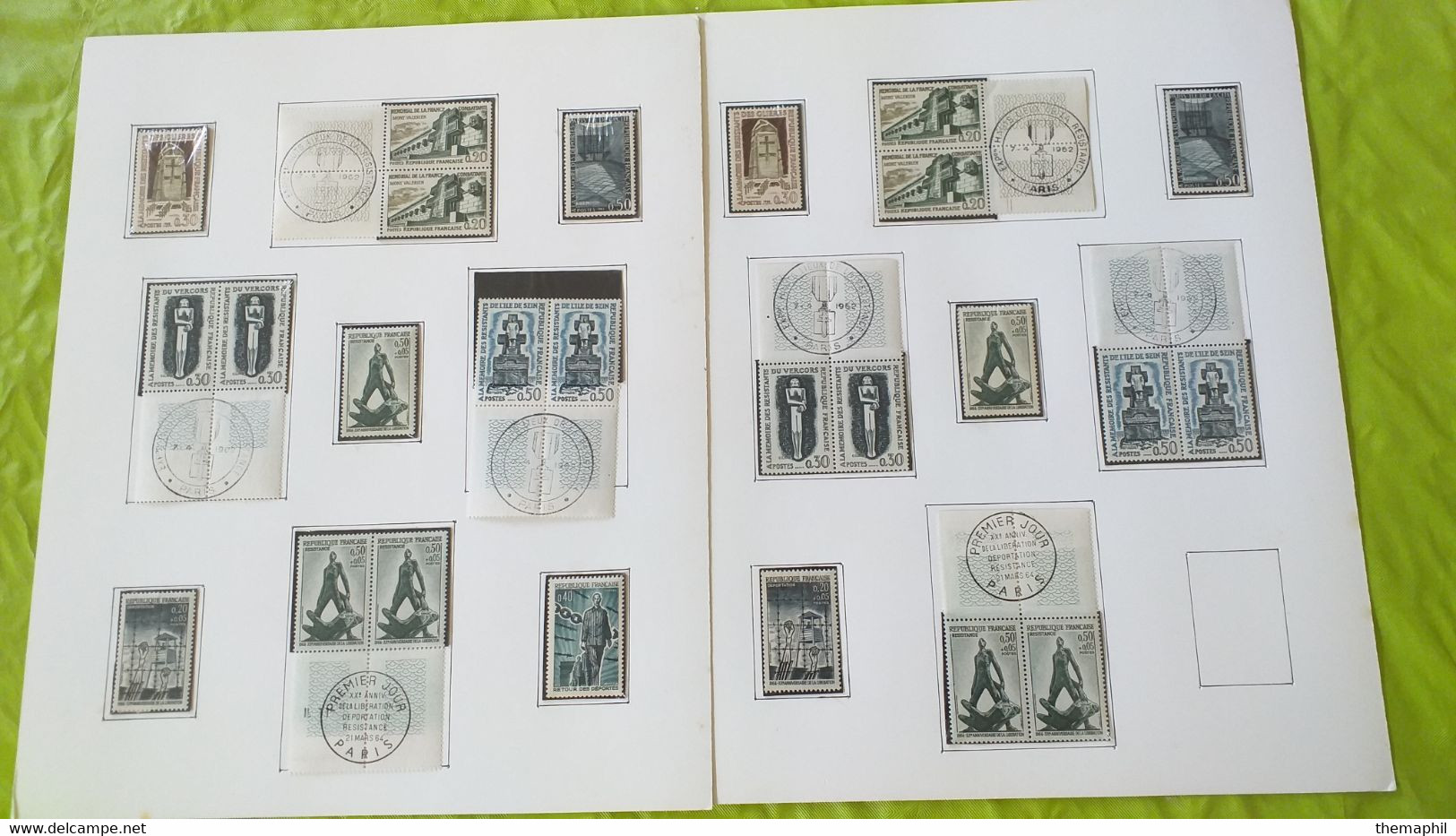 lots TH 721 FRANCE collection divers sur page d'albums neufs x ou obl.