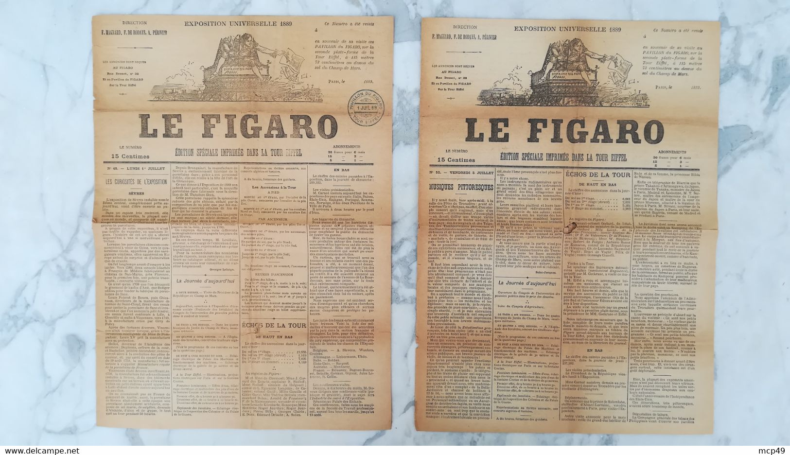 LE FIGARO - Edition Spéciale Imprimée Dans La Tour Eiffel 1889 - 1850 - 1899