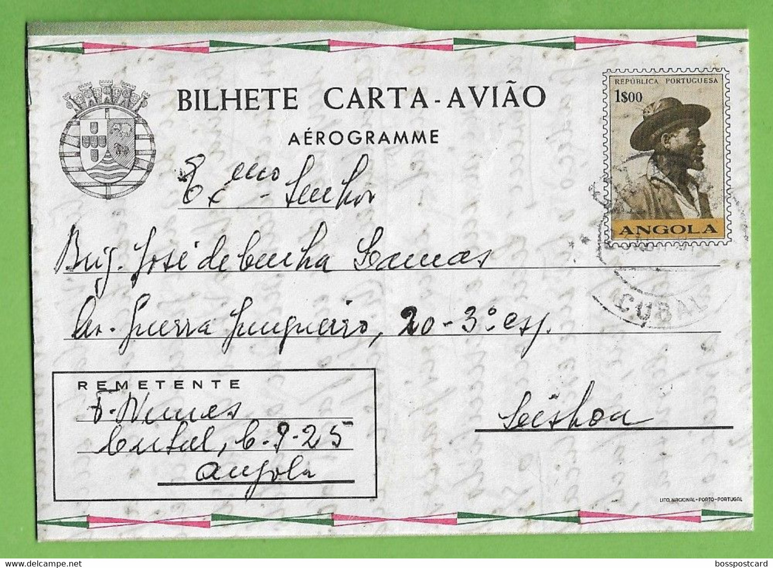História Postal - Filatelia - Aerograma - Aérogramme - Aerogram - Stationery Stamps Timbres Philately Portugal Angola - Lettres & Documents