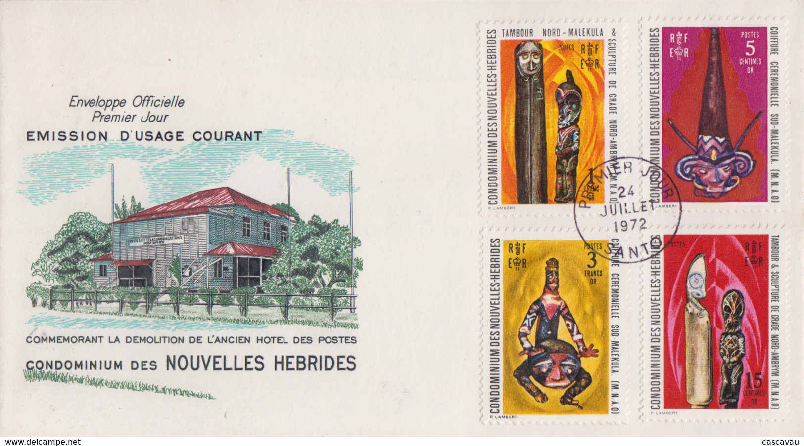 Enveloppe  FDC  1er Jour   NOUVELLES  HEBRIDES   Art  Indigéne   1972 - FDC