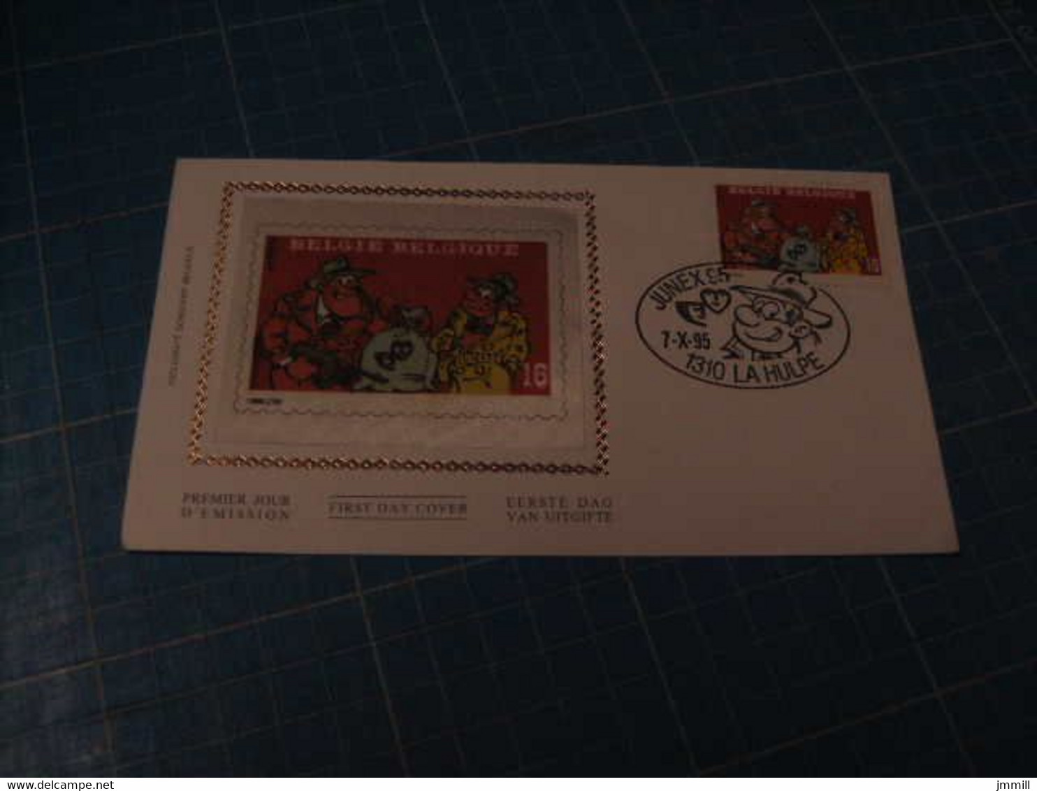 Sammy : Timbre Belge Sur Feuille FDC Soie Cachet La Hulpe 1995 - Sammy