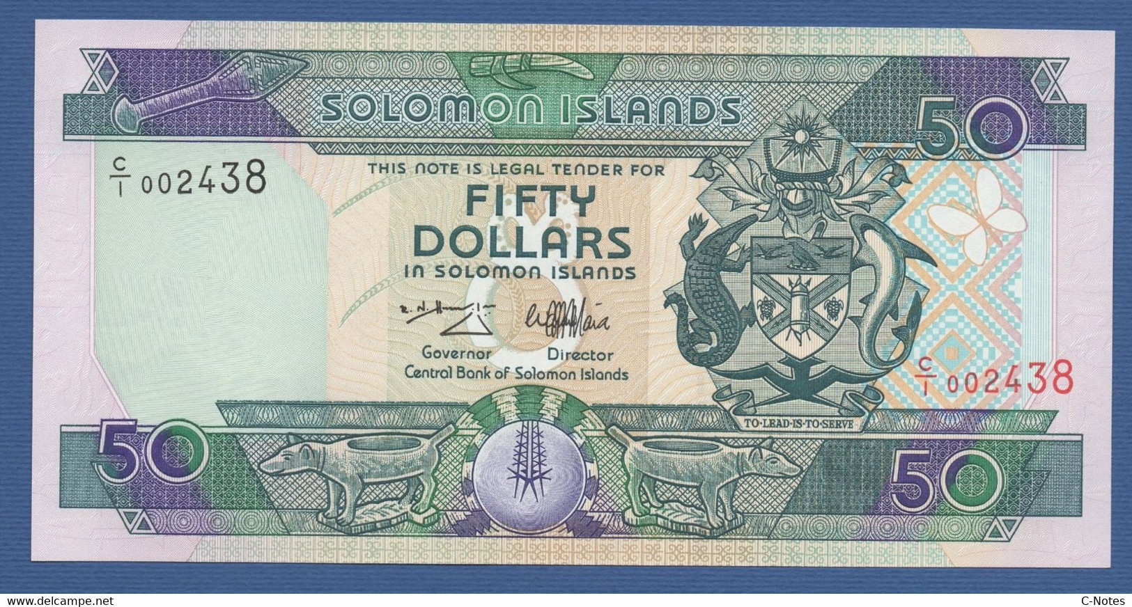 SOLOMON ISLANDS - P.22 –  50 Dollars ND (1996) UNC Prefix C/I 002438 - Isola Salomon