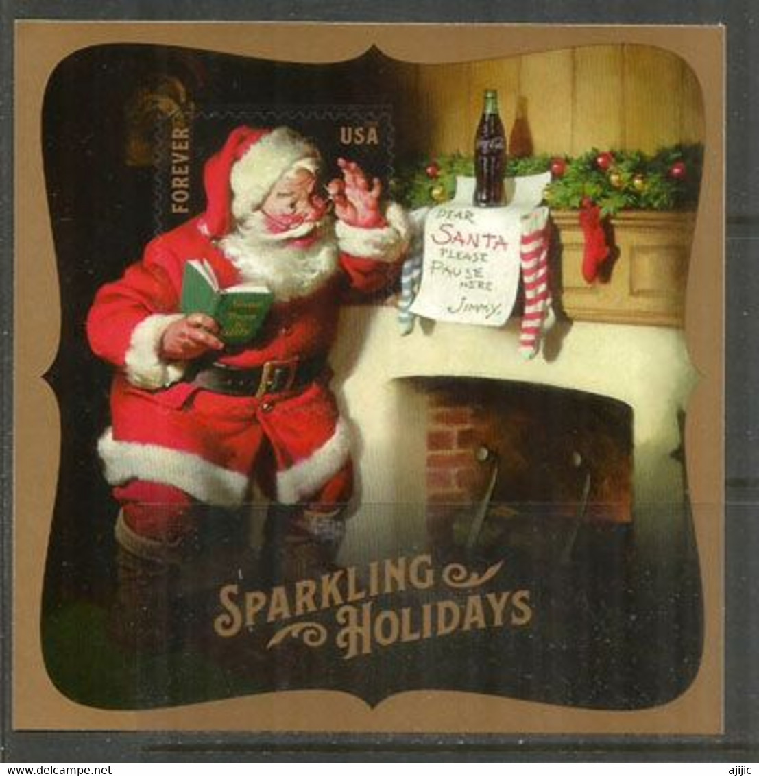 Sparkling Holidays !  Santa Claus , Bloc-feuillet Neuf **  Autoadhesif, Année 2018 - Ongebruikt