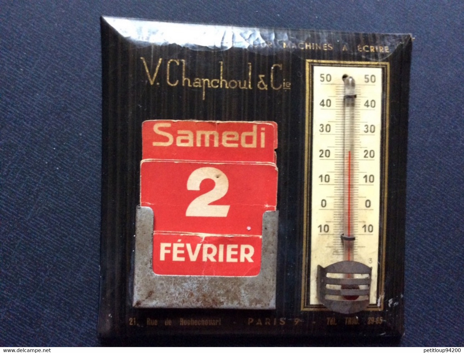 GLACOIDE THERMOMÈTRE CALENDRIER  Pieces Détachées Pour Machines A Ecrire  V.CHAPCHOUL & Cie  PARIS - Technik