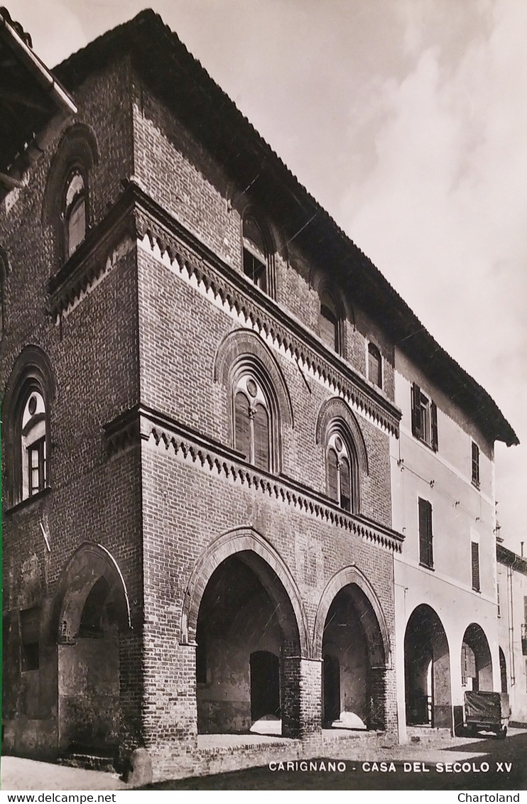 Cartolina - Carignano - Casa Del Secolo XV - 1948 Ca. - Other & Unclassified