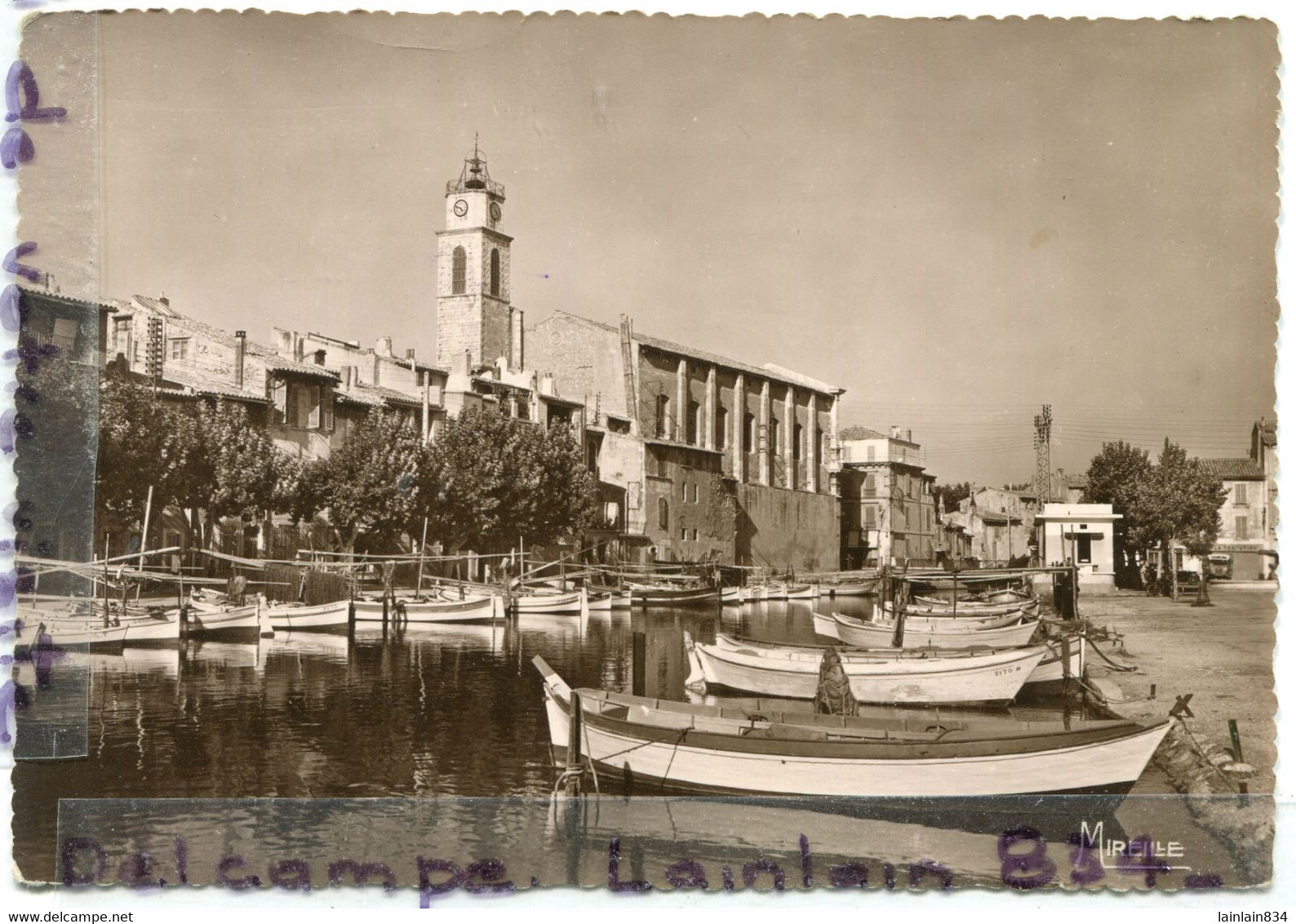 - 6 - MARTIGUES - Venise Provençale, Le Canal  St Sébatien, Barques, Mireille, écrite, Cachet Camping Caro, TBE, Scans. - Martigues